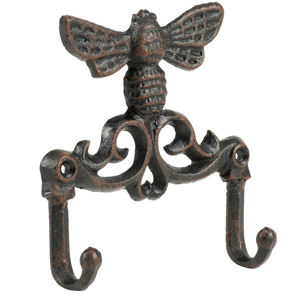 Cast Iron Bumblebee Wall Hook Rustic Bee Decor Farmhouse Garden Hook Bees
